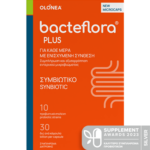 Συσκευασία με 30 κάψουλες των προβιοτικών bacteflora® PLUS της OLONEA.
